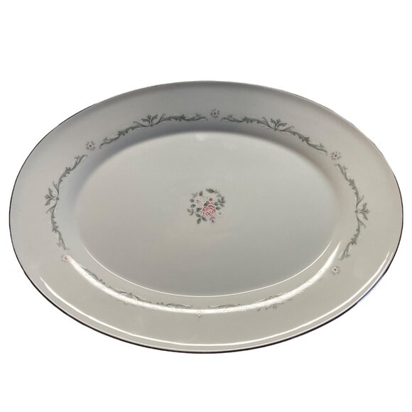 Signature Collection Fine China Oval Serving Platter 14" Petite Bouquet Japan - Picture 3 of 7